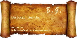 Balogi Gerda névjegykártya